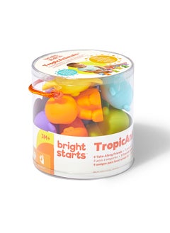 Bright Starts Pack of 9 Tropic Animals Take-Along Friends Baby Bath Play Set  - Image 2