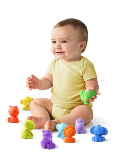 Bright Starts Pack of 9 Tropic Animals Take-Along Friends Baby Bath Play Set  - Image 3