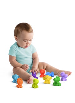 Bright Starts Pack of 9 Tropic Animals Take-Along Friends Baby Bath Play Set  - Image 4