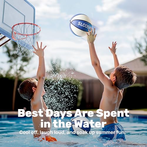 Sloosh 2 Packs 7 Pool Basketballs Great for Floating Water Basketball Hoops Swimming Water Toy for Kids and Adults Pool Games Pool Party Blue - Image 5