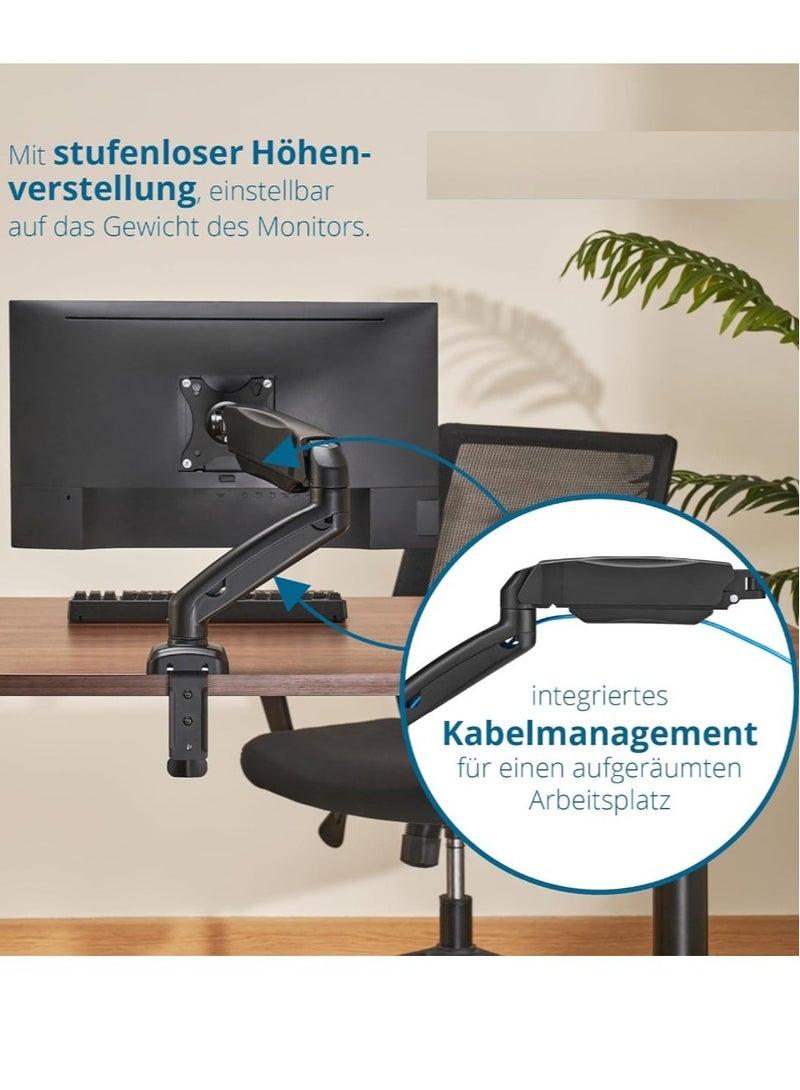 TIGER "Height Adjustable Desk Mount for 1 Monitor up to 32 Inches – VESA 75x75 & 100x100, Swivel Arm, No Screws Required"  - Image 5