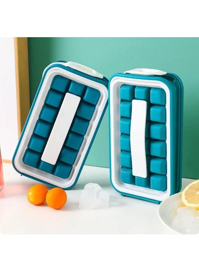 Ice Maker With Lid, Ultra-Portable No Spill Cover, Non-Bpa And Reusable, Not Run Out Of Ice For Your Cocktails or Coffee, Ice Cube Trays Mold For Picnics, Outings, And Road Trips Etc - Image 4