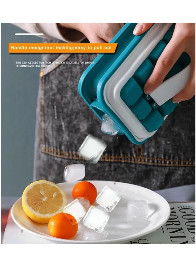 Ice Maker With Lid, Ultra-Portable No Spill Cover, Non-Bpa And Reusable, Not Run Out Of Ice For Your Cocktails or Coffee, Ice Cube Trays Mold For Picnics, Outings, And Road Trips Etc - Image 2