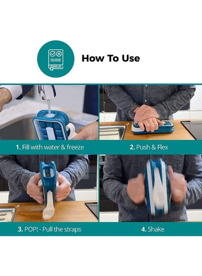 Ice Maker With Lid, Ultra-Portable No Spill Cover, Non-Bpa And Reusable, Not Run Out Of Ice For Your Cocktails or Coffee, Ice Cube Trays Mold For Picnics, Outings, And Road Trips Etc - Image 5