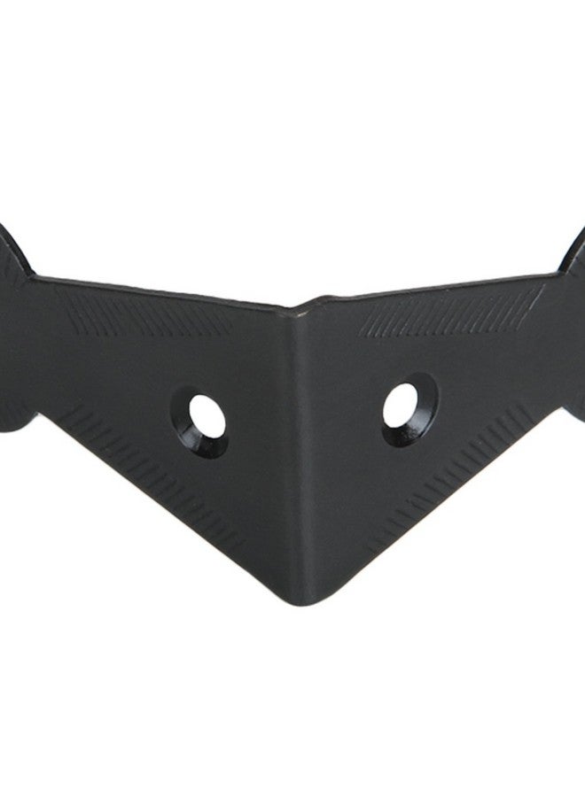A29 Decorative Corner Brackets, Metal Corner Brackets, Corner Protector for Mounted Chest/Trunk Corner/Box Corners, Natural Black Finish, Stamped Steel, Hardware, Edge Guard Box Table Cabinet, Set of 4 - Image 4