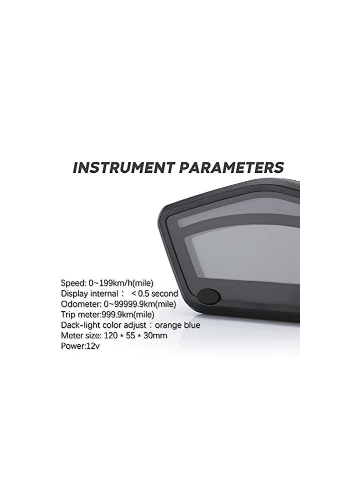 QASULER Universal Motorcycle LCD Digital Gauge Panel - Image 4