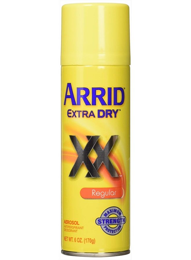 Arrid Extra Dry Regular Aerosol Antiperspirant Deodorant 6 Oz, Pack of 6 - Image 1