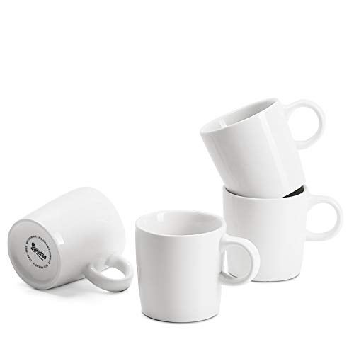 Sweese 3.5oz Porcelain Espresso Cups Set of 4, Mini Coffee Mugs Demitasse Cups - White - Image 1
