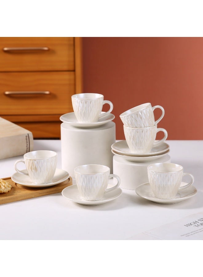 OASIS-TH 6 Sets of Luxurious Ceramic Turkish Arabic Coffee Cup Tea Cup Set - Image 1