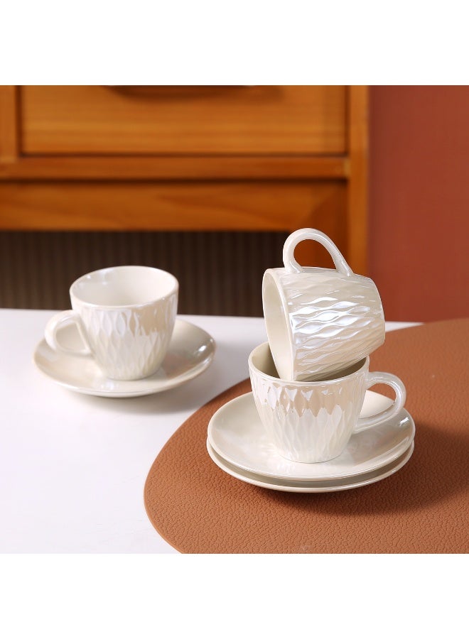 OASIS-TH 6 Sets of Luxurious Ceramic Turkish Arabic Coffee Cup Tea Cup Set - Image 5