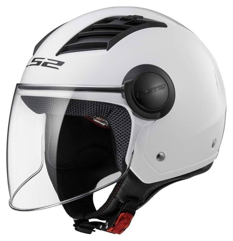 LS2 HELMETS LS2 HELMET OF562 Airflow HALF Face Racing Helmet - Color: Gloss White - Image 1