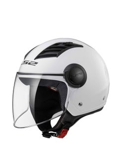 LS2 HELMET OF562 Airflow HALF Face Racing Helmet - Color: Gloss White