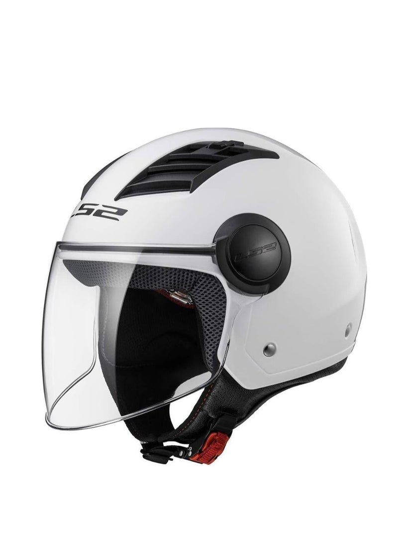 LS2 HELMETS - LS2 HELMET OF562 Airflow HALF Face Racing Helmet - Color: Gloss White - Image 1