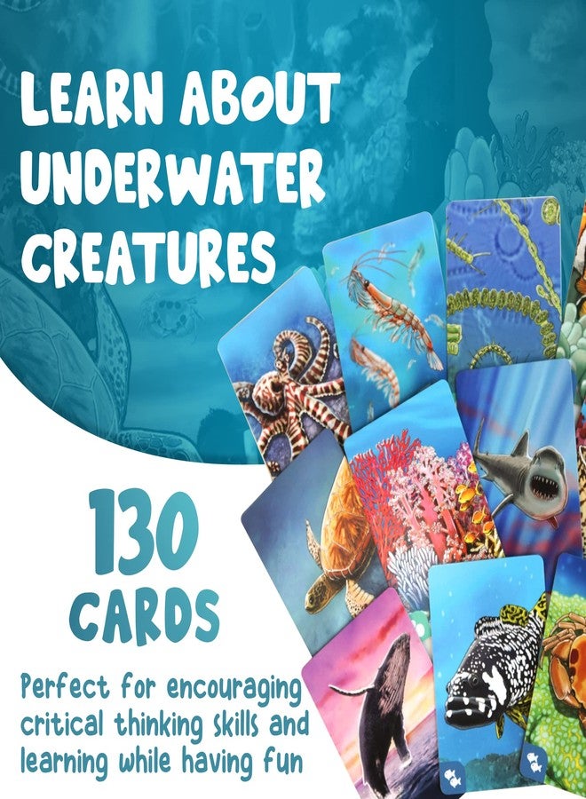 Genius Games مجموعة ألعاب Genius Games Ecosystem، Ecosystem Coral Reef & Savanna Bundle - لعبة بطاقات عائلية عن الحيوانات وموائلها والتنوع البيولوجي - لعبة بيئية ممتعة وتعليمية للأطفال والكبار - Image 2