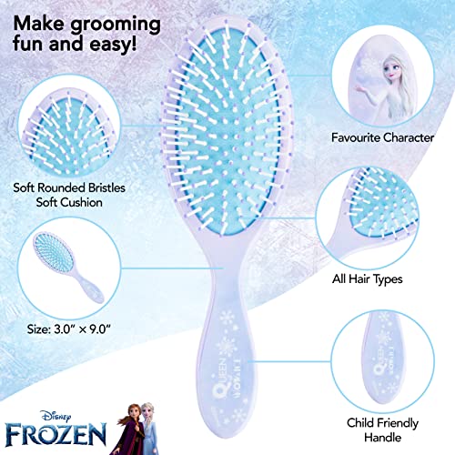 Luv Her Frozen Princess Elsa Hair Accessory 5 Pcs Set - 1 Regular 9 inch Frozen Hairbrush & 4 Frozen Scrunchies - Detangling Brush & Elastic Hair Ties Ropes for Girls, Ages 3+ - Image 4