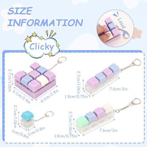 Xorim 4 Pieces Keyboard Fidget Toy Keyboard Clicker Fidget Suitable for Office Workers and Programmers to Relieve Stress and Kill Time - Image 5