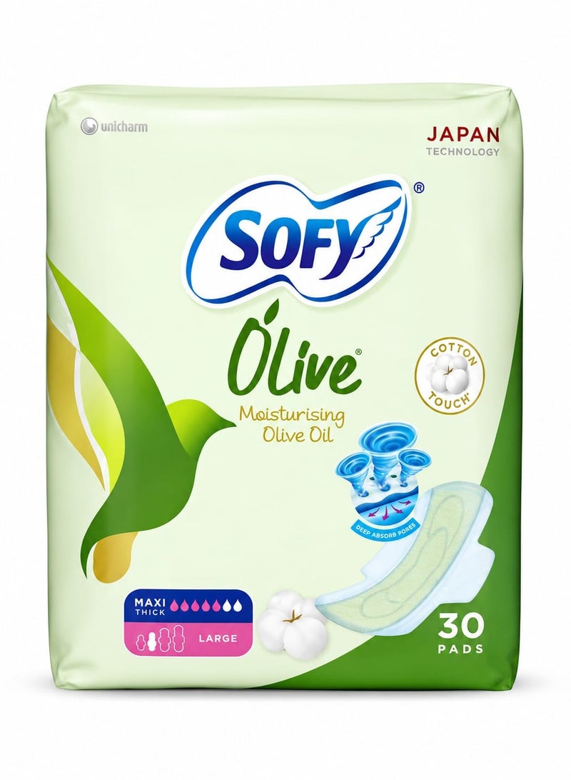 Moisturising Olive Oil Maxi Thick Large Sanitary Pads – 30 Pads