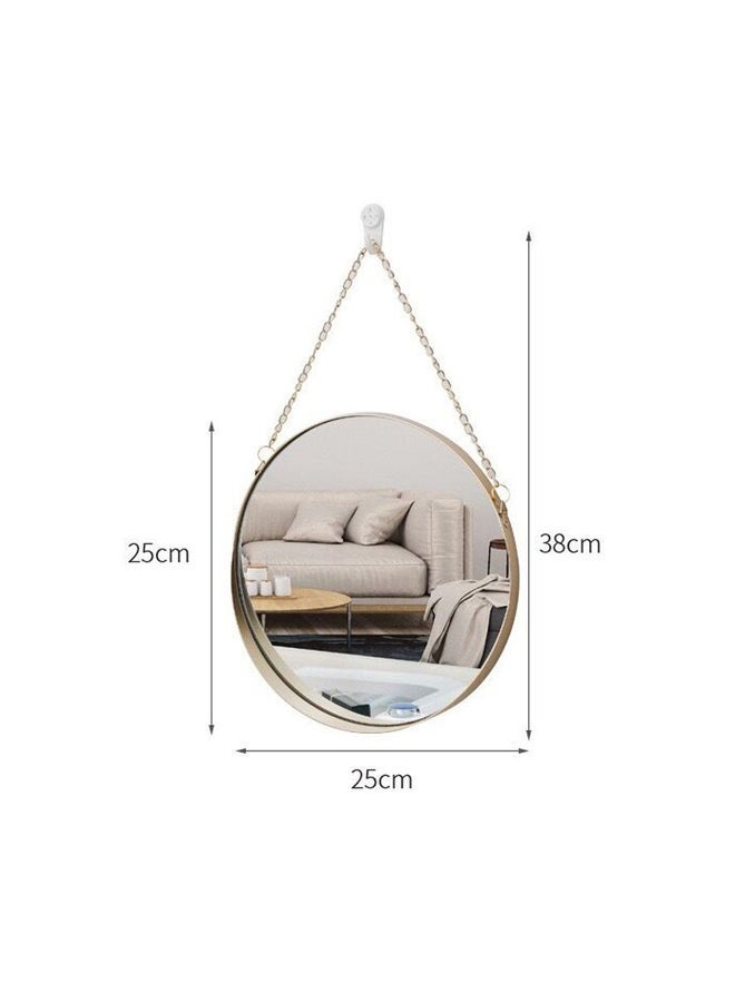 Bukela Round Wall Hanging Mirror Gold/Clear 26x26cm - Image 2