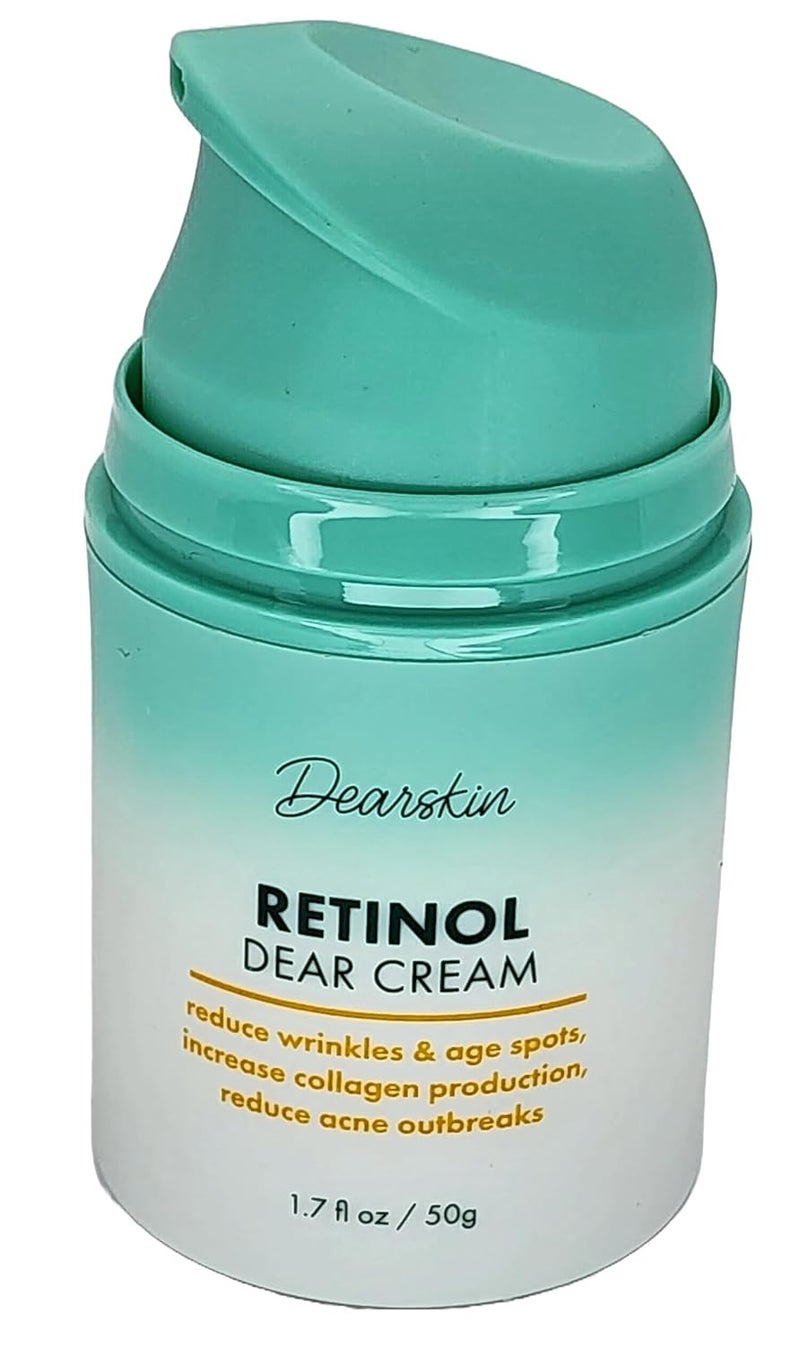 Dearskin Retinol Cream for Face Anti Aging Moisturizer Wrinkle 17oz Night and Day with Botanical Hyaluronic Acid Vitamin E Jojoba Oil Aloe Vera Vegan  New Pump Bottle