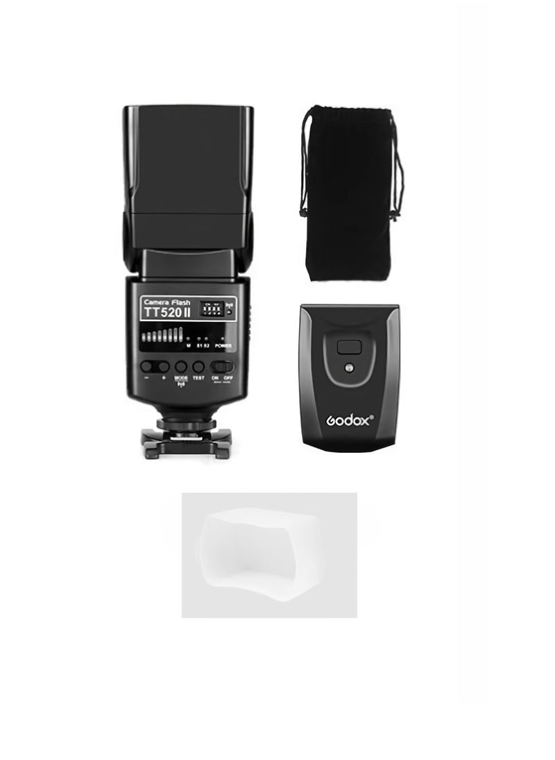 Godox TT520 II Universal On Camera Flash, Lightweight And Portable SLR Camera Flash, Durable Flexible Camera Flash Speed Lite Light With Wireless Trigger Transmitter, (TT520 II With Soft Box)  - Image 1