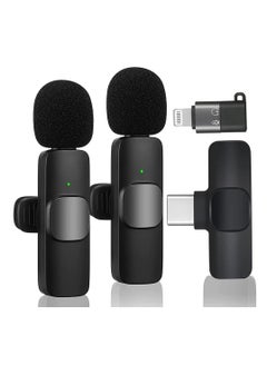 K9 K9 Wireless Dual Microphone Kit - 2in1 Bluetooths Mic for iPhone and Android - Lapel Lavalier Mic for Vlogging, Interviews, Live Streaming  - Image 2