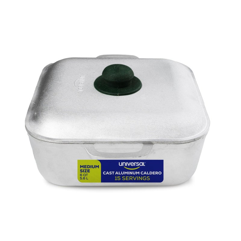 Universal 6 Quart 15 Cups Square Caldero Cast Aluminum Cooking Pot with Lid Oven Safe Dutch Oven Pot for Rice Soups Stews Roasting Everyday Cooking - Image 2
