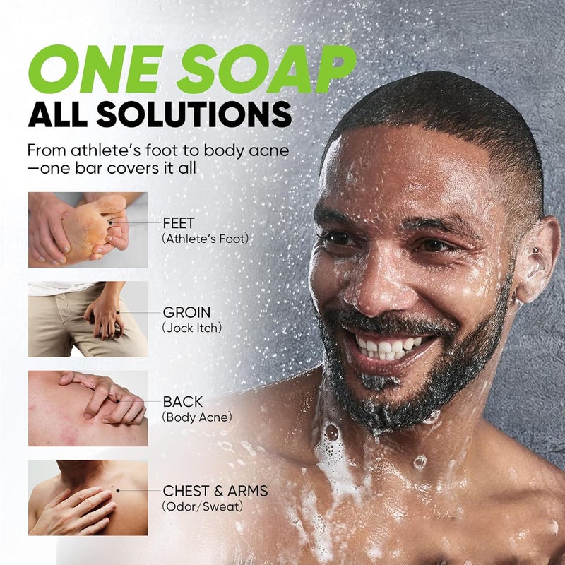 Roycederm Antifungal Soap Bar Helps with Athletes Foot Jock Itch Ringworm for Active Skin Relieves Itching Burning Scaling and Discomfort with Tea Tree Oil Charcoal Volcanic Ash - Image 4