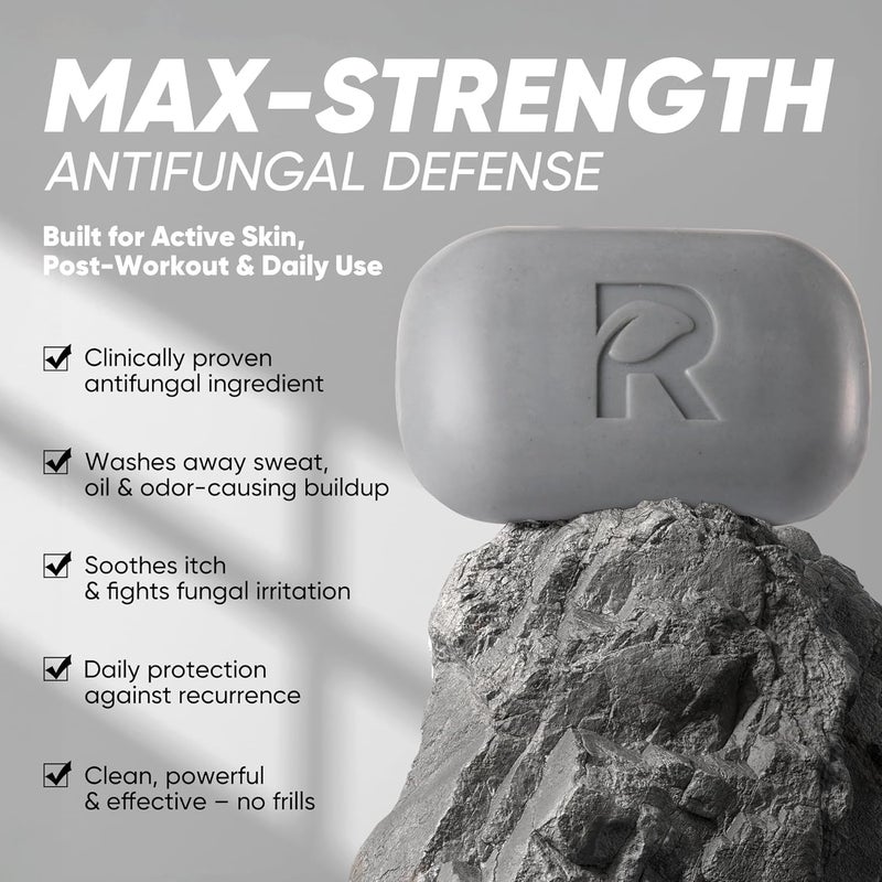 Roycederm Antifungal Soap Bar Helps with Athletes Foot Jock Itch Ringworm for Active Skin Relieves Itching Burning Scaling and Discomfort with Tea Tree Oil Charcoal Volcanic Ash - Image 2