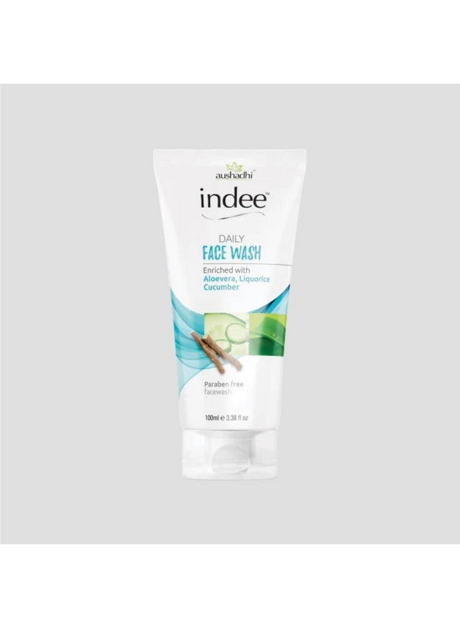 Indee Daily Face Wash Oily Skin Cleanser for Sensitive, Oily & Combination Skin 100 ml Non-Irritant | Non-Drying | Gently Cleanses Makeup | Face Cleanser for Women & Men - Image 1