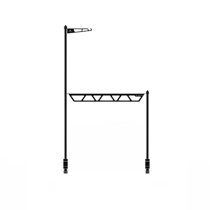 Multifunctional Desk-Mounted Camping Detachable Lamp Holder Practical High Strength Metal Black Outdoor Hiking Storage Rack Light Bracket Drying Rack Hung Shelf With Hook - Image 1