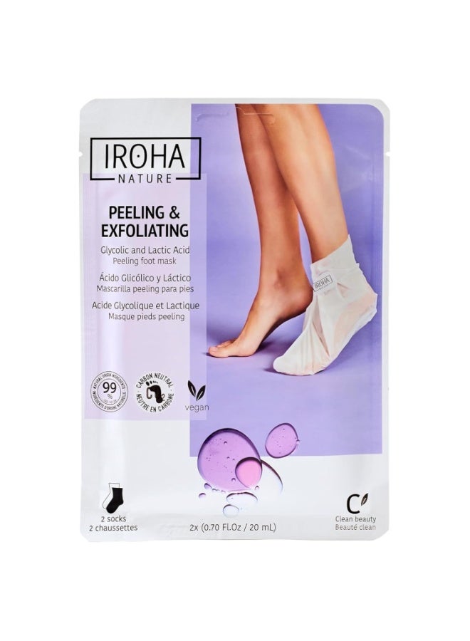 Iroha Nature SOCKS TREATMENT FOR FEET | Exfoliating | Lavander (2 units - One use) CLEAN BEAUTY - Image 1