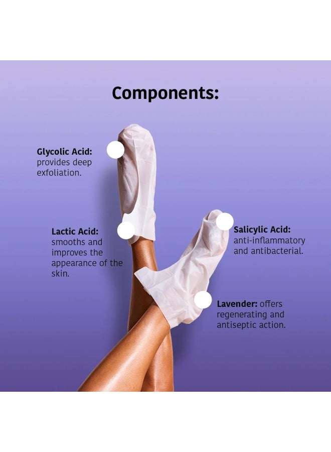 Iroha Nature SOCKS TREATMENT FOR FEET | Exfoliating | Lavander (2 units - One use) CLEAN BEAUTY - Image 2