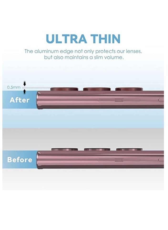 vesus Samsung Galaxy S23 Ultra Camera Lens Protector, 9H Tempered Glass Camera Cover Screen Protector Metal Individual Ring, S23 Ultra 5G 2023 (Silver) - Image 5