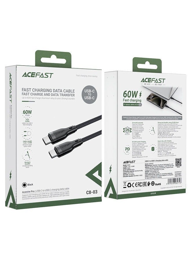 أسيفاست كابل شحن بيانات USB-C إلى USB-C بقوة 60 واط - Image 2