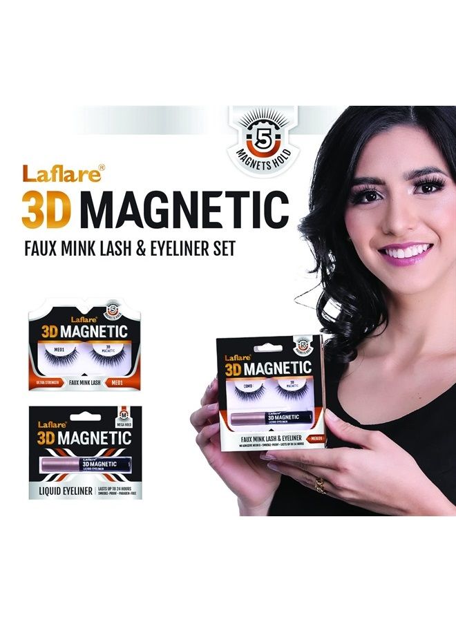 Laflare كحل سائل مغناطيسي ثلاثي الأبعاد لرموش مغناطيسية ثلاثية الأبعاد، مقاوم للتلطيخ، خالي من القسوة، خالي من البارابين، خالي من العطور، نباتي، ثبات قوي - Image 4