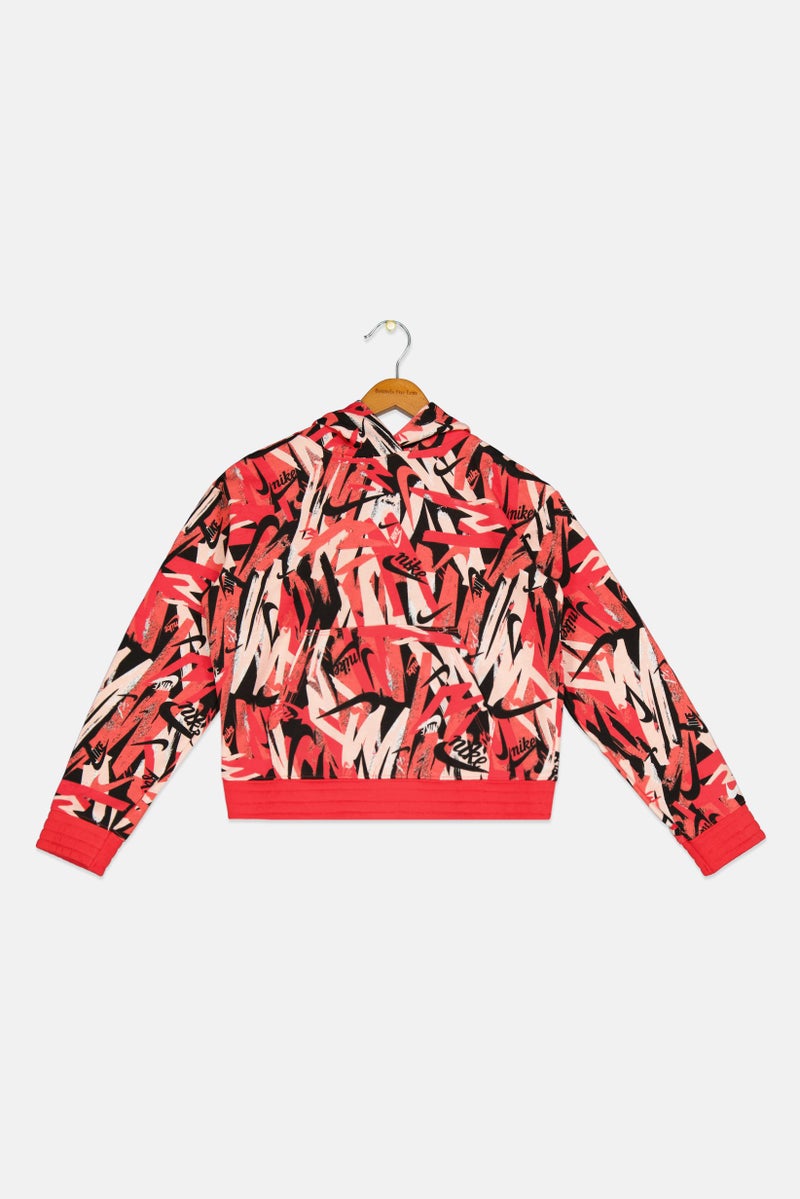 Nike هودي بنات من نايك 3 براند بواسطة راسل ويلسون، مطبوع بألوان متعددة - Image 1