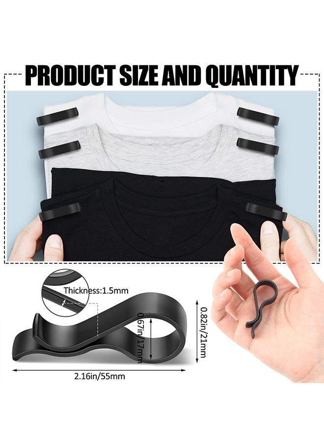 meayul 100 Pcs Hanger Clips, Black Plastic Hanger Clips, Pant Clips, Multi-Purpose Plastic Hangers Clips, for Pants, Clothes Pin Fabric Garment Shirt Folding Scarf Hanger Trousers Secured Strut Dress Pack  - Image 2