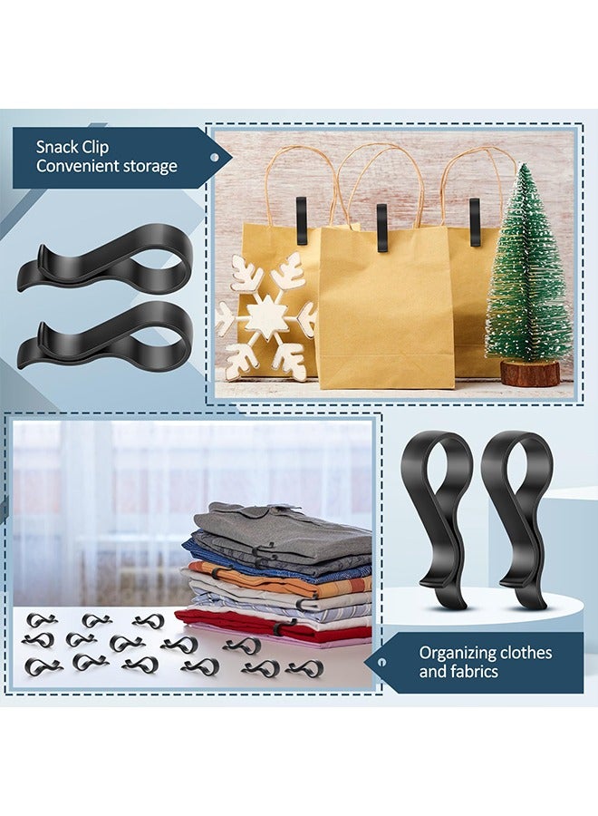 meayul 100 Pcs Hanger Clips, Black Plastic Hanger Clips, Pant Clips, Multi-Purpose Plastic Hangers Clips, for Pants, Clothes Pin Fabric Garment Shirt Folding Scarf Hanger Trousers Secured Strut Dress Pack  - Image 4