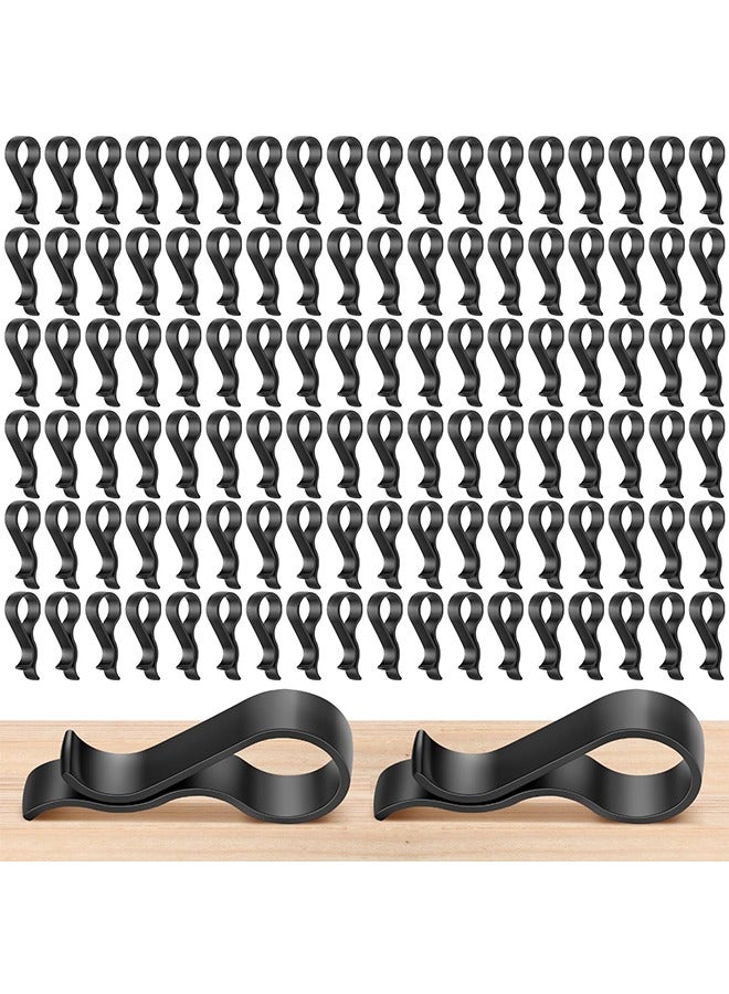 meayul 100 Pcs Hanger Clips, Black Plastic Hanger Clips, Pant Clips, Multi-Purpose Plastic Hangers Clips, for Pants, Clothes Pin Fabric Garment Shirt Folding Scarf Hanger Trousers Secured Strut Dress Pack  - Image 1