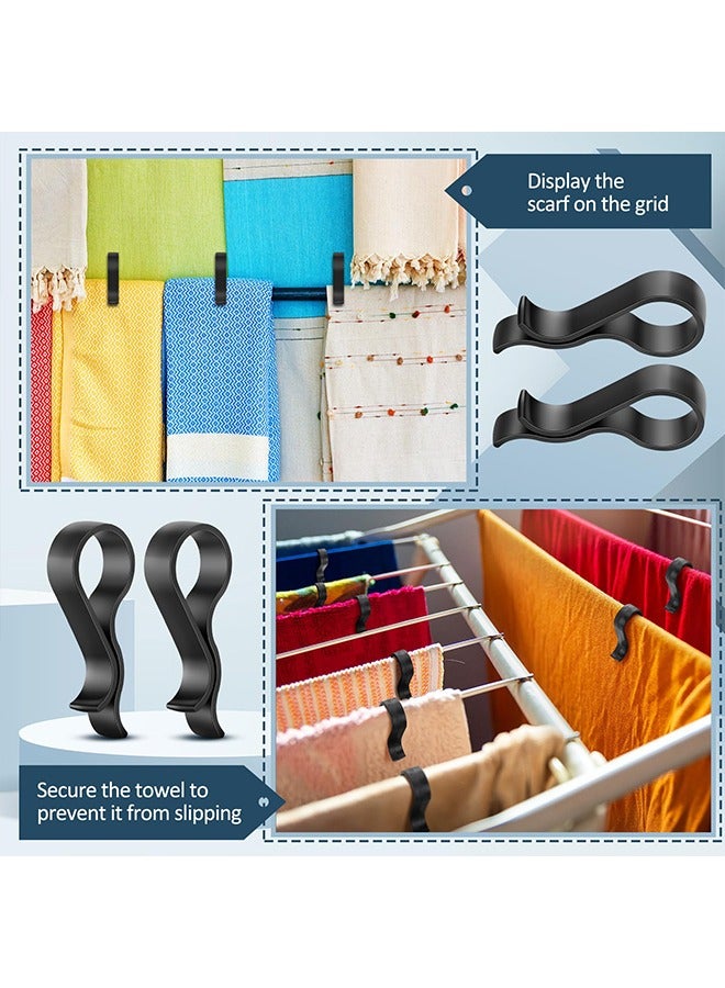 meayul 100 Pcs Hanger Clips, Black Plastic Hanger Clips, Pant Clips, Multi-Purpose Plastic Hangers Clips, for Pants, Clothes Pin Fabric Garment Shirt Folding Scarf Hanger Trousers Secured Strut Dress Pack  - Image 5