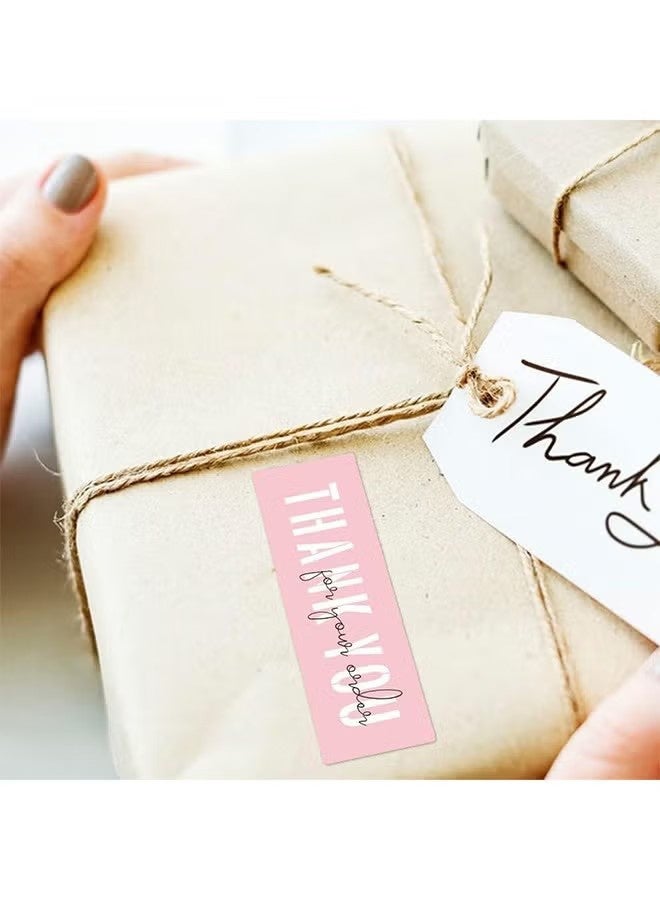 واي جيه شكرًا على ملصقات الطلبات، الملصقات الوردية شكرًا للأعمال الصغيرة، تصميم ملفت للانتباه، التعبئة للأعمال الصغيرة، الطلب، الزينة، الهدايا، لفة 2 مع 240 ملصق (وردي) - Image 5