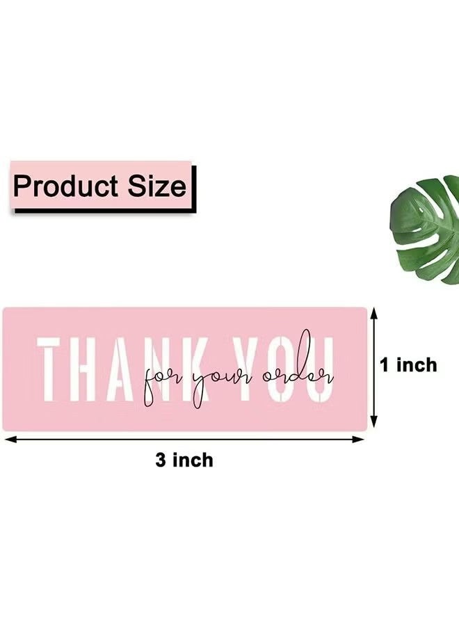 واي جيه شكرًا على ملصقات الطلبات، الملصقات الوردية شكرًا للأعمال الصغيرة، تصميم ملفت للانتباه، التعبئة للأعمال الصغيرة، الطلب، الزينة، الهدايا، لفة 2 مع 240 ملصق (وردي) - Image 2