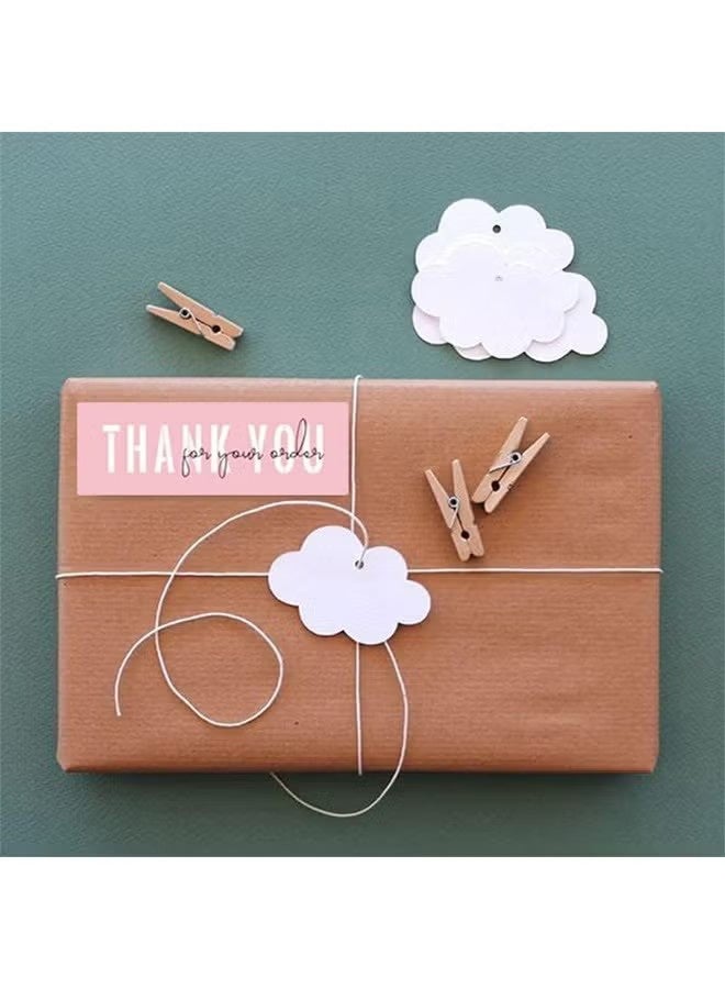 واي جيه شكرًا على ملصقات الطلبات، الملصقات الوردية شكرًا للأعمال الصغيرة، تصميم ملفت للانتباه، التعبئة للأعمال الصغيرة، الطلب، الزينة، الهدايا، لفة 2 مع 240 ملصق (وردي) - Image 4