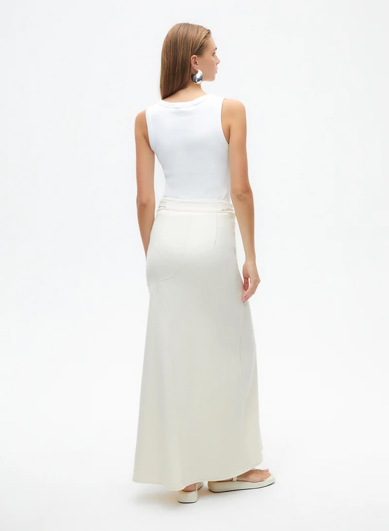 Nocturne Long Skirt with Zipper Detail