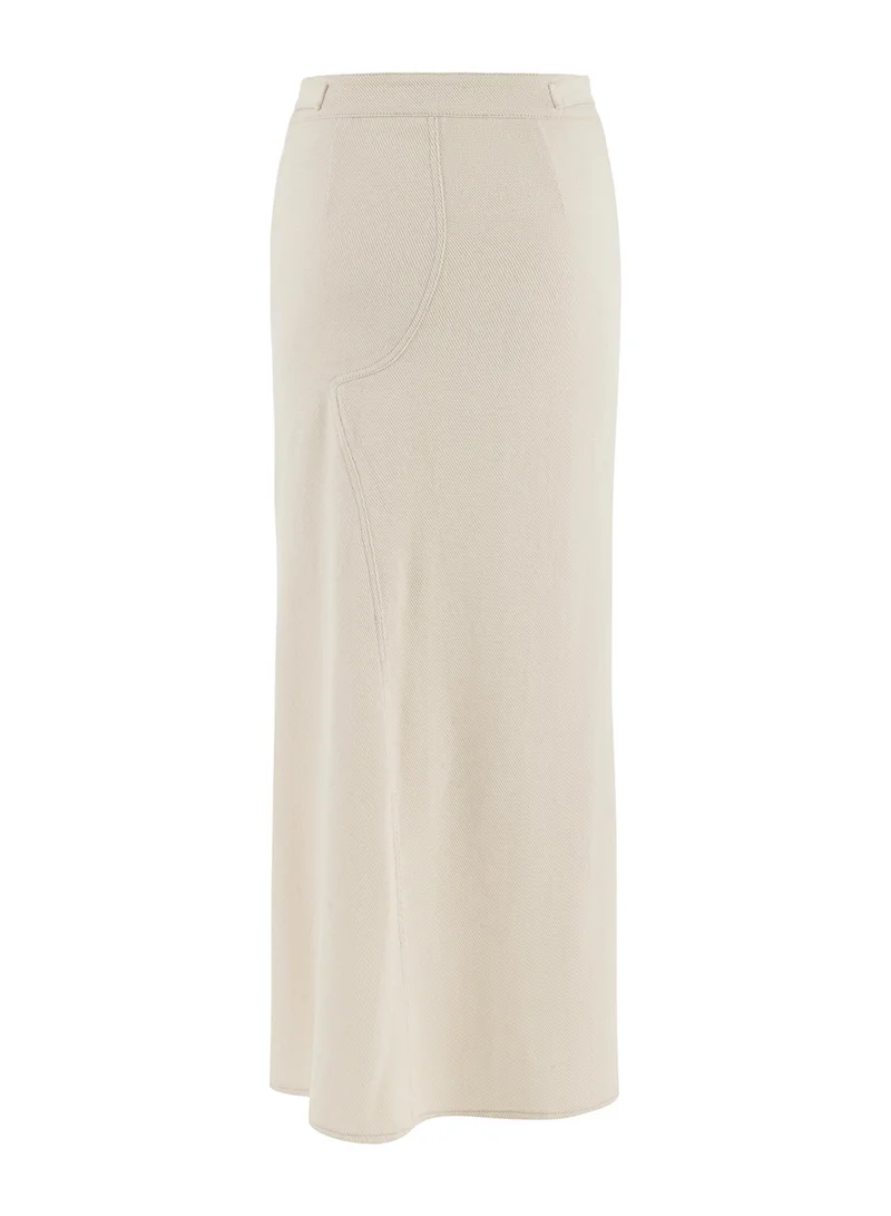 Nocturne Long Skirt with Zipper Detail