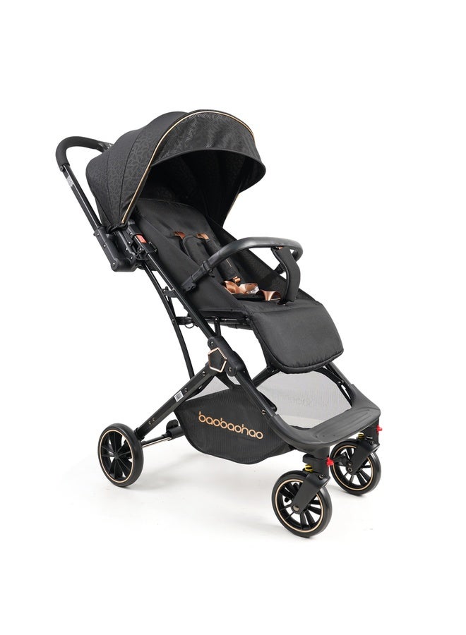 baobaohao 3-in-1 Lightweight & Foldable Stroller Y8-Black - Image 1