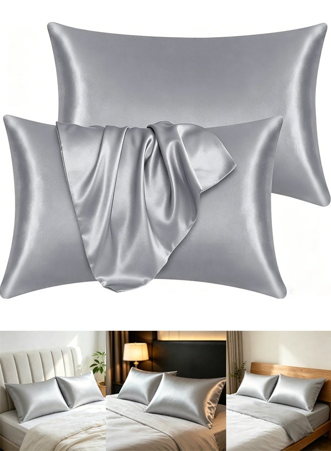viola 2PCS Satin Pillowcase for Hair and Skin-Soft Silky Pillow Covers for Sleeping-Satin Pillow Covers with Envelope Closure - Image 1