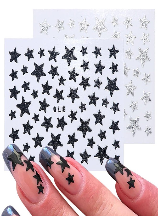 BYJKYEN Star Nail Art Stickers 3D Self-Adhesive Star Nail Decals Shiny Glitter Stars Nails Art Design Stickers Supplies 4th of July DIY Manicure Decoration Accessories for Independence Day Nails 14 Pcs - Image 4
