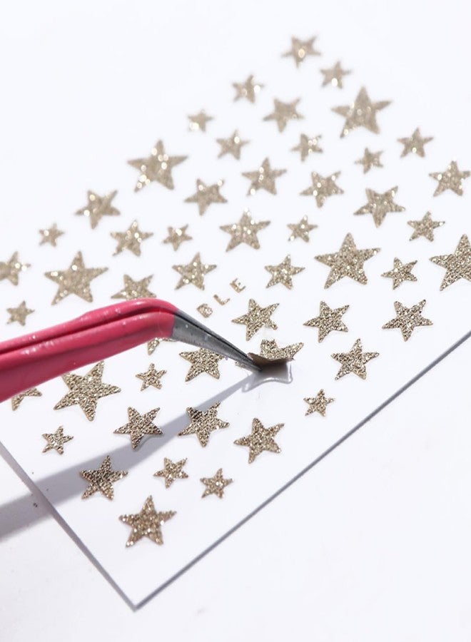 BYJKYEN Star Nail Art Stickers 3D Self-Adhesive Star Nail Decals Shiny Glitter Stars Nails Art Design Stickers Supplies 4th of July DIY Manicure Decoration Accessories for Independence Day Nails 14 Pcs - Image 5