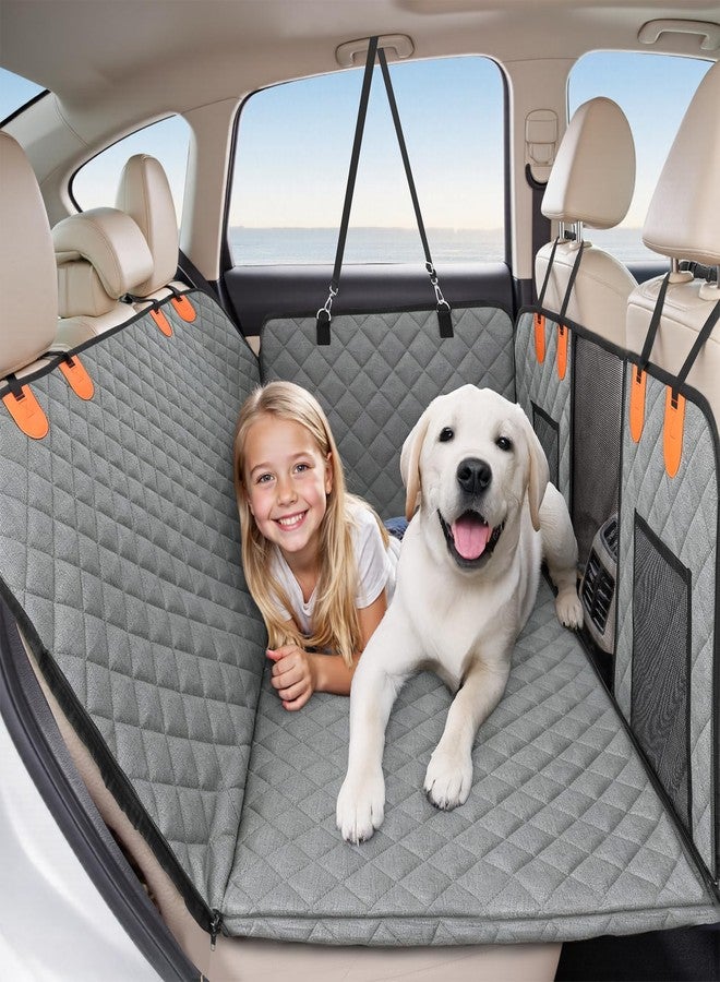 HOTEAGLE Back Seat Cover for Dogs, Waterproof Hard Bottom Spacious and Comfortable, Ideal for Car Trips and Outdoor Adventures, Cherished by Pet Owners（Grey） - Image 1